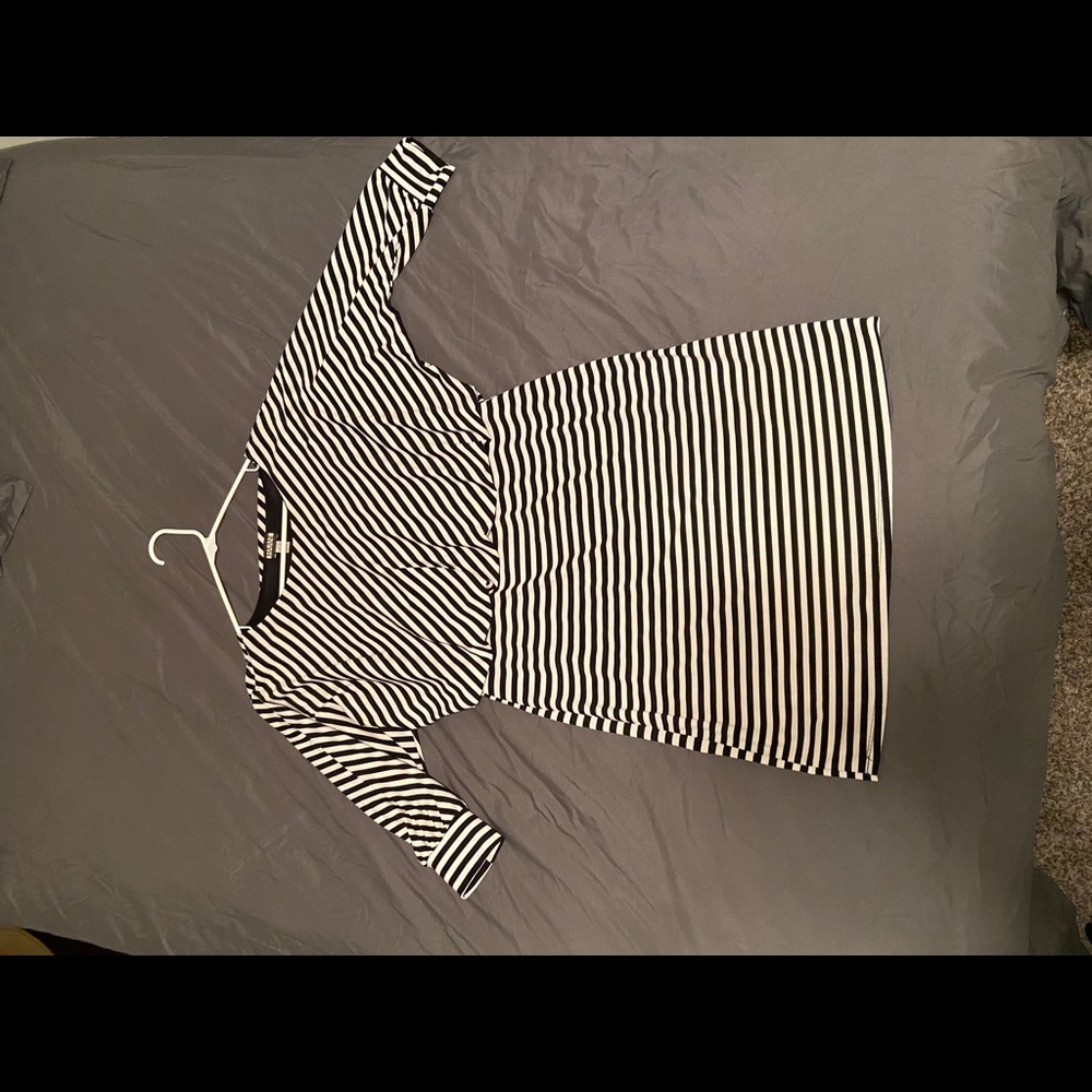 Haani black and white striped dress